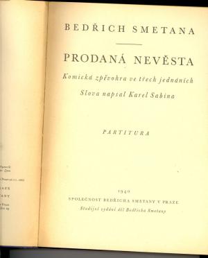Prodaná nevěsta - partitura